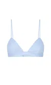 The Andamane Triangle Bra With Stetchy Spaghetti Straps In Blue