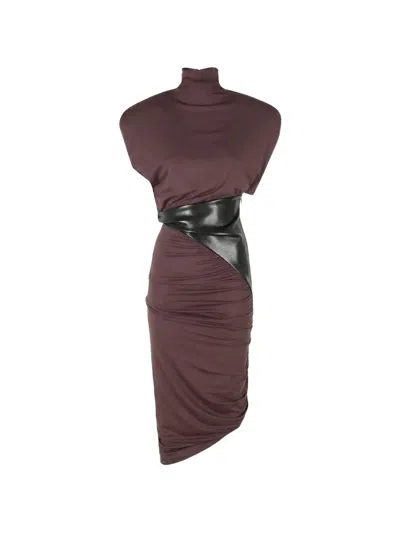 The Andamane Ursula Draped Midi Dress In Neutral