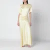 The Andamane Vanilla-coloured Iris Dress With Draping In Yellow