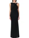 The Andamane Venere Draped Maxi Dress In Black