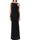 The Andamane Venere Draped Maxi Dress In Black