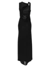 The Andamane Venere Draped Maxi Dress In Black