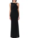 The Andamane Venere Draped Maxi Dress In Black