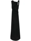 The Andamane Venere Draped Maxi Dress In Black
