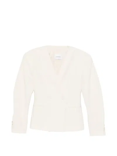 The Andamane Venusta Double-breasted Blazer In Neutral