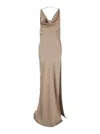 The Andamane Cowl Neck Satin Gown