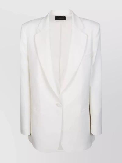 The Andamane Versatile Pocketed Jacket With Notch Lapels And Rear Vent In White