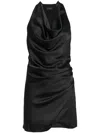 The Andamane Verushka Mini Dress Woman In Black Polyester In Blue