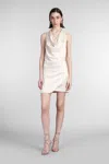 The Andamane Verushka Mini Dress Woman In Beige Polyester In Beige