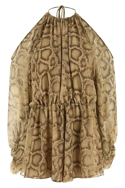 The Andamane Vesta Halter Neck Snake Print Jumpsuit In Multi