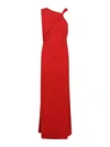 The Andamane Draped One Shoulder Slit In Red