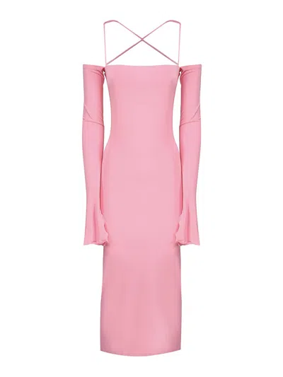 The Andamane Viscose Dress In Pink