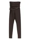 The Andamane Vicki Draped-waist Leggings In Brown