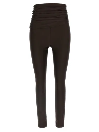 The Andamane Vicky Leggings High Waistband Stretch Ruched In Brown