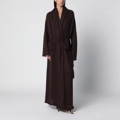 The Andamane Vika Dark Brown Mohair Maxi Cardigan