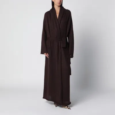 The Andamane Vika Dark Brown Mohair Maxi Cardigan