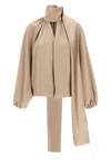 The Andamane Viola Satin Tie Detail Blouse