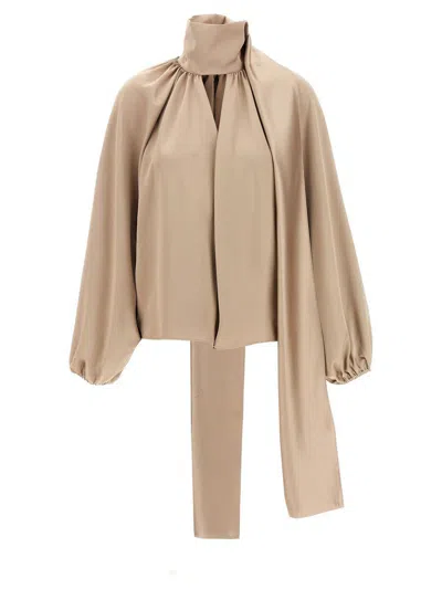 The Andamane High-necked Shirt In Beige O Tan