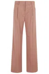 The Andamane Wide-leg Trousers With Front Pleats And Belt Loops In Dark Fard