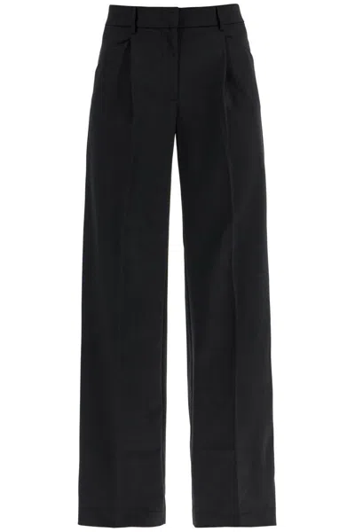 The Andamane Nathalie Cuffed Tech Satin Maxi Pants In Black