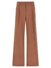 The Andamane Wide-leg Trousers With Front Pleats And Belt Loops In Brown