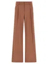The Andamane Wide-leg Trousers With Front Pleats And Belt Loops In Pink