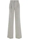 The Andamane Embroidered Linen Blend Vissia Wide-leg Pant In Grey