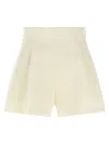 The Andamane High-waisted A-line Pleated Shorts In White