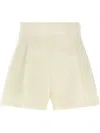 The Andamane High-waisted A-line Pleated Shorts In Weiss