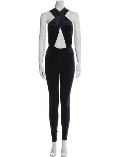 Pre-owned The Andamane V-neck Jumpsuit In Blue