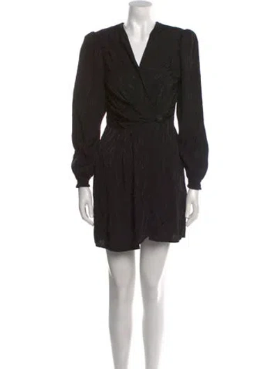 Pre-owned The Andamane V-neck Mini Dress In Black