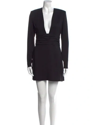 Pre-owned The Andamane V-neck Mini Dress In Black