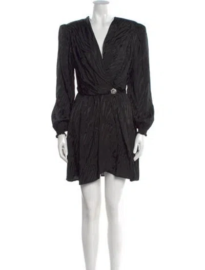 Pre-owned The Andamane V-neck Mini Dress In Black