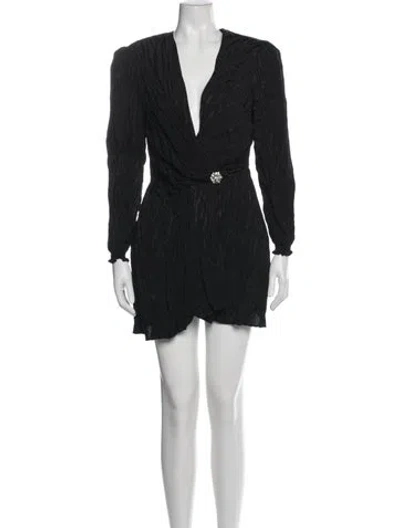 Pre-owned The Andamane V-neck Mini Dress In Black