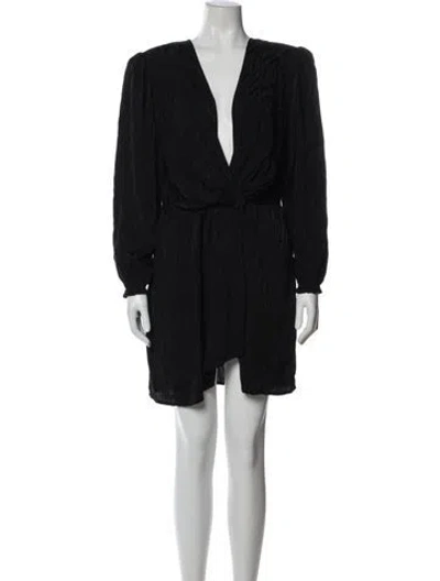 Pre-owned The Andamane V-neck Mini Dress In Blue