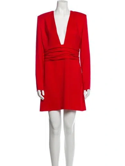 Pre-owned The Andamane V-neck Mini Dress In Red