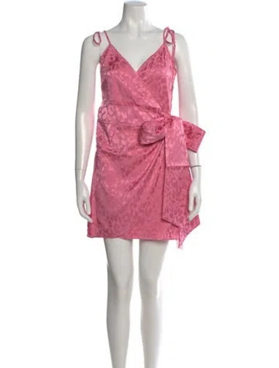 Pre-owned The Andamane V-neck Mini Dress W/ Tags In Pink