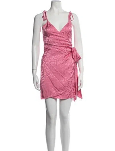 Pre-owned The Andamane V-neck Mini Dress W/ Tags In Pink