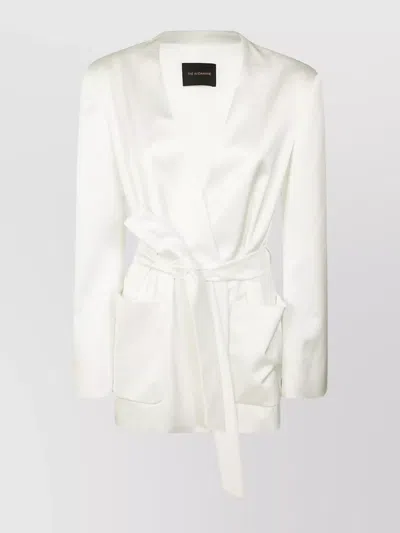 The Andamane Waist Belted Satin Finish Blazer