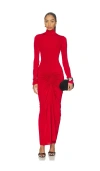 The Andamane Warwick Maxi Turtleneck Maxi Dress In Red