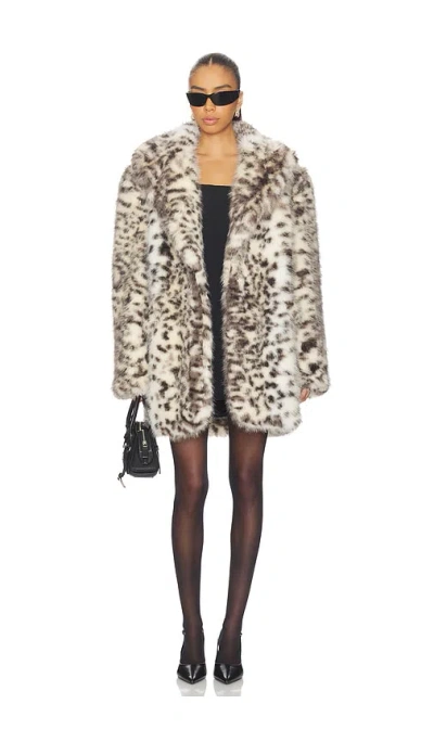 The Andamane Weston Maxi Faux Fur Jacket In Brown