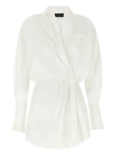 The Andamane Wrap-effect Gathered Shirt In White