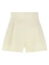 The Andamane High-waisted A-line Pleated Shorts In White