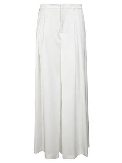 The Andamane White Wide-leg Trousers With High Waist