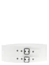The Andamane Eyelet Metal Wide Belt In White