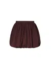 The Andamane Whitely Pleated Balloon Skirt In Burgundy