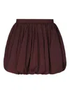 The Andamane Whitely Pleated Balloon Skirt In Burgundy
