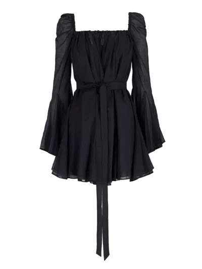 The Andamane 'whitney' Belted Mini Dress In Black