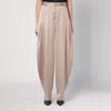The Andamane Wide Pleated Leg Trousers With Belt Loops In Beige