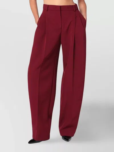 THE ANDAMANE WIDE LEG BORDEAUX PLEATED TROUSERS